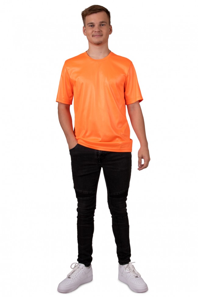 T-shirt fluo oranje - willaert, verkleedkledij, carnavalkledij, carnavaloutfit, feestkledij, foute party, fluo party, neon party kamping kitch, bal marginaal
